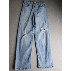 Levis Jeans Womens 25 Wedgie Straight Button Fly High Rise Stretch Light Wash
